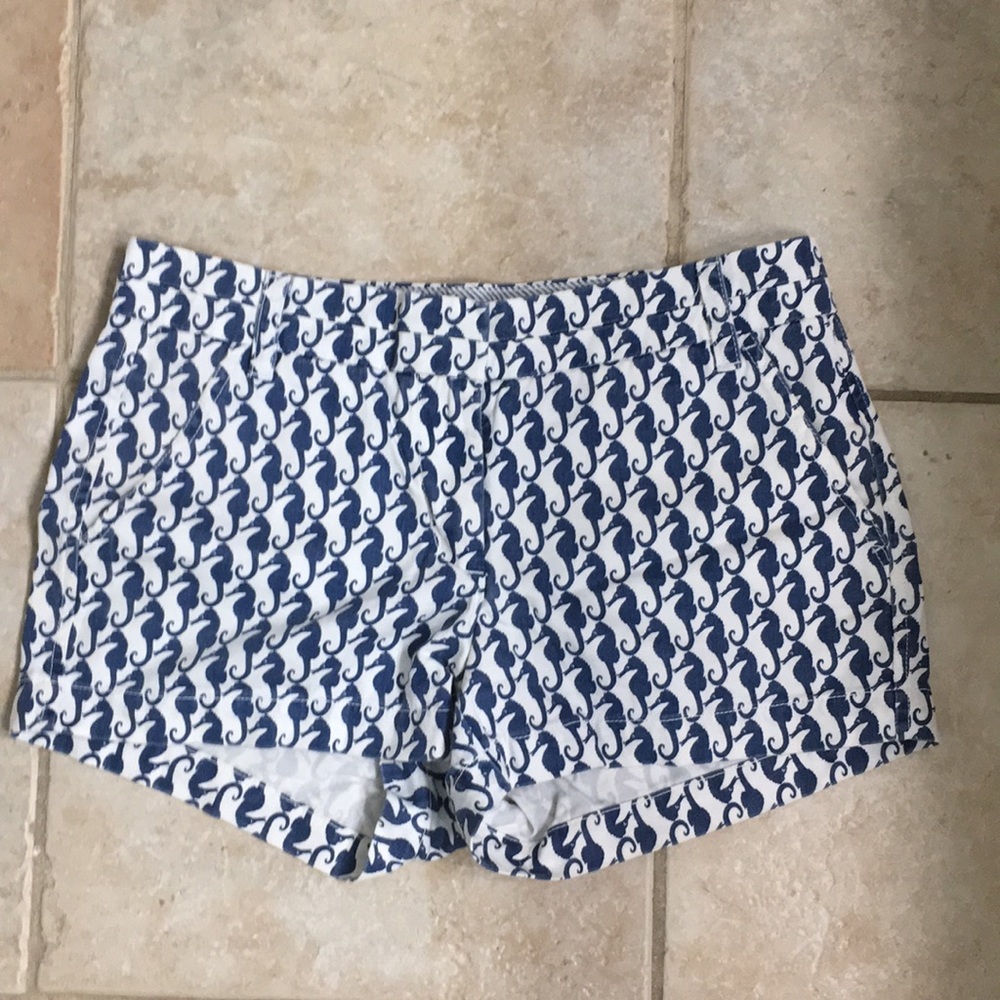 J Crew Chino Shorts - Seahorse Print